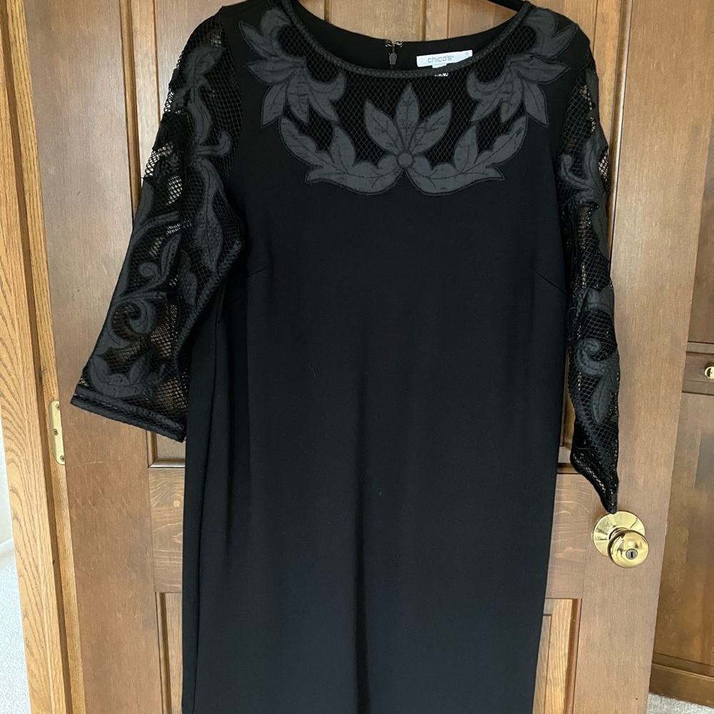 Chico's Black Dress with Lace Detail